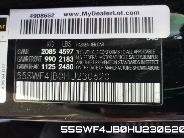 55SWF4JB0HU230620 фото 2