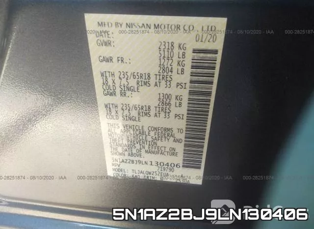 5N1AZ2BJ9LN130406 фото 10