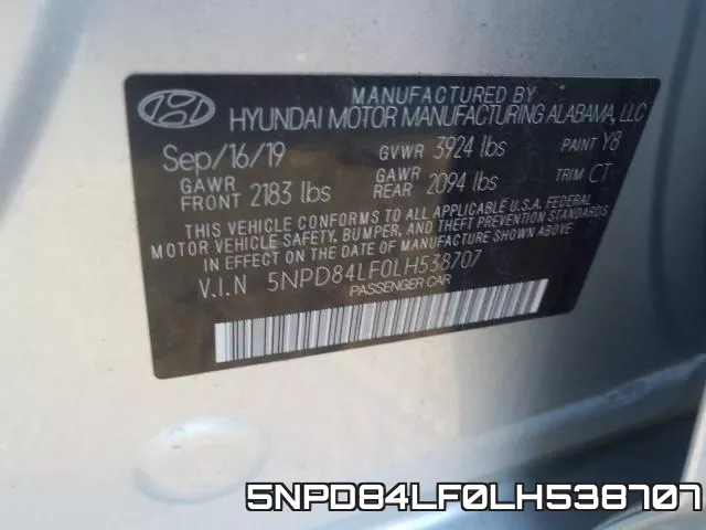 5NPD84LF0LH538707 фото 2