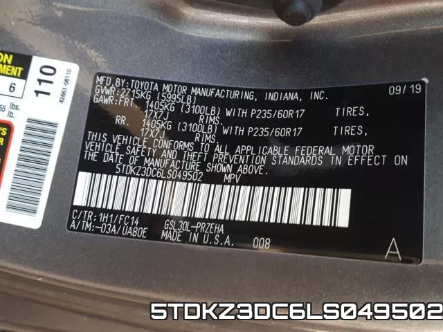 5TDKZ3DC6LS049502 фото 2