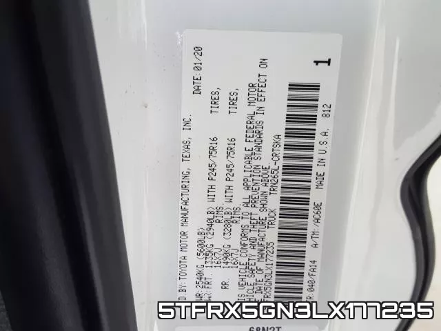 5TFRX5GN3LX177235 фото 2