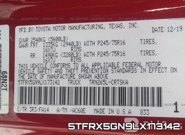 5TFRX5GN9LX173142 фото 10
