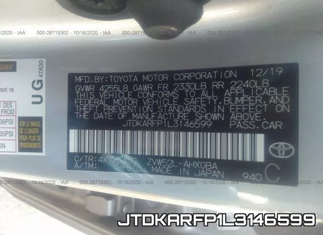 JTDKARFP1L3146599 фото 10