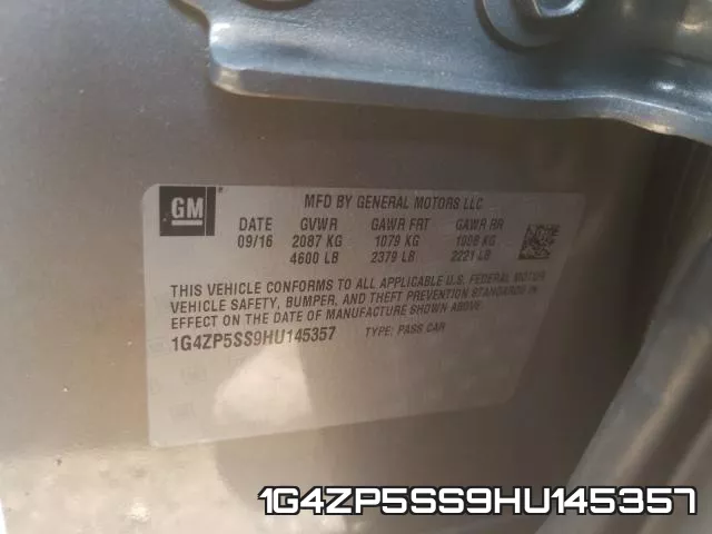 1G4ZP5SS9HU145357 фото 2