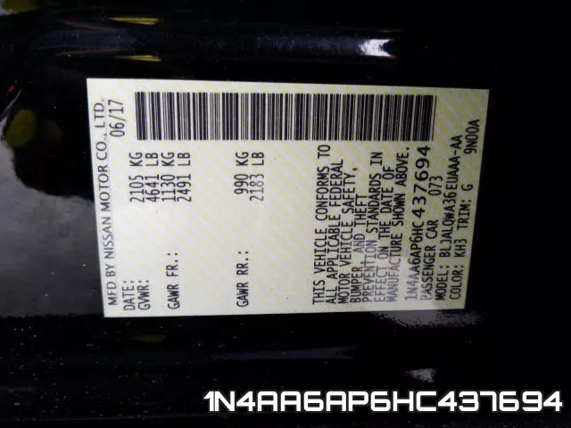 1N4AA6AP6HC437694 фото 2