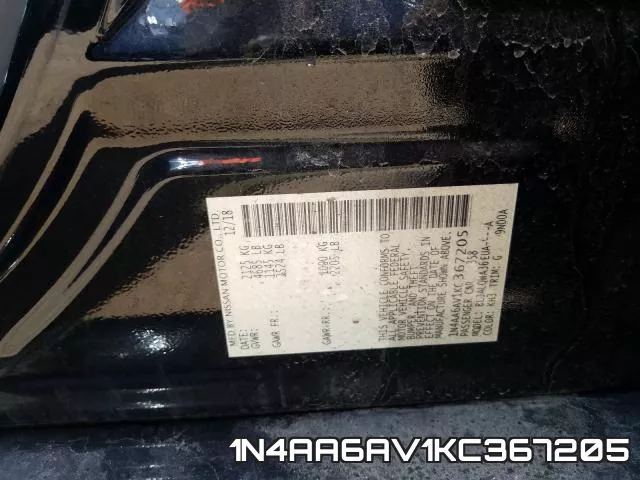 1N4AA6AV1KC367205 фото 2