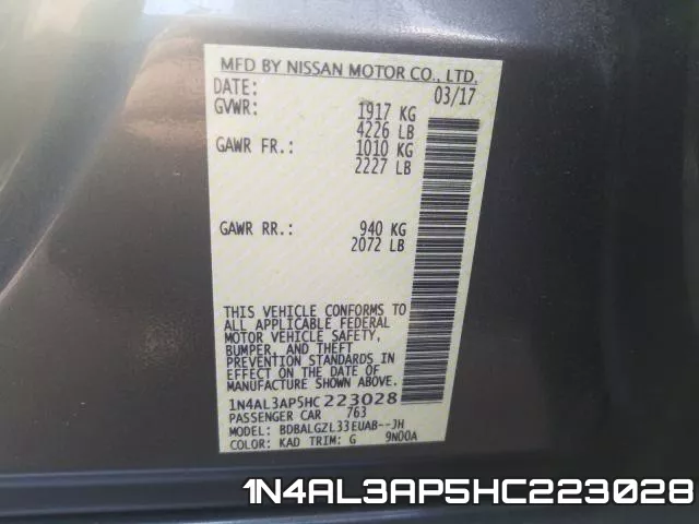1N4AL3AP5HC223028 фото 2