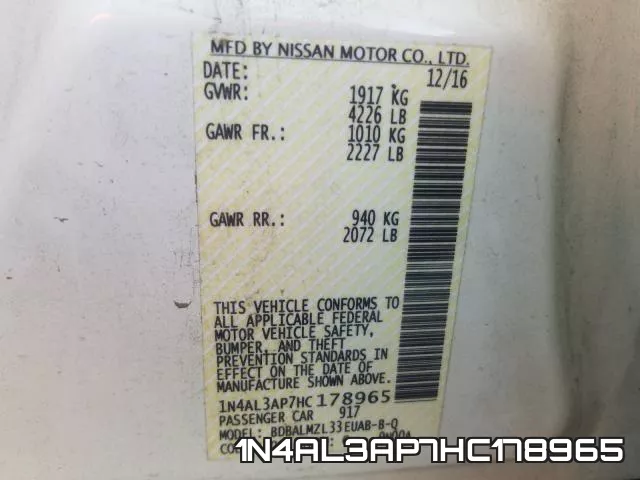 1N4AL3AP7HC178965 фото 2