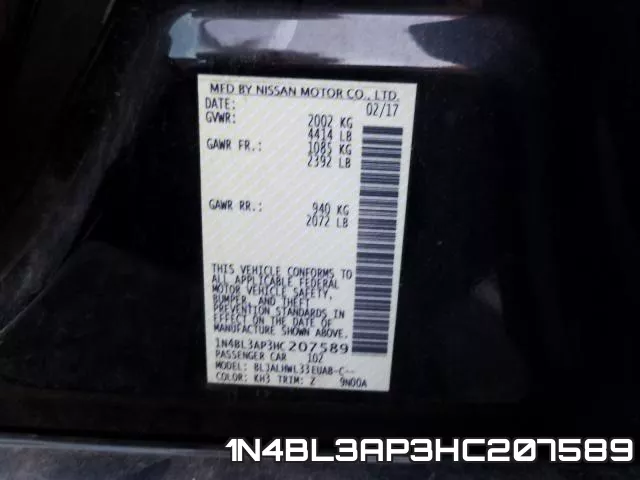 1N4BL3AP3HC207589 фото 2
