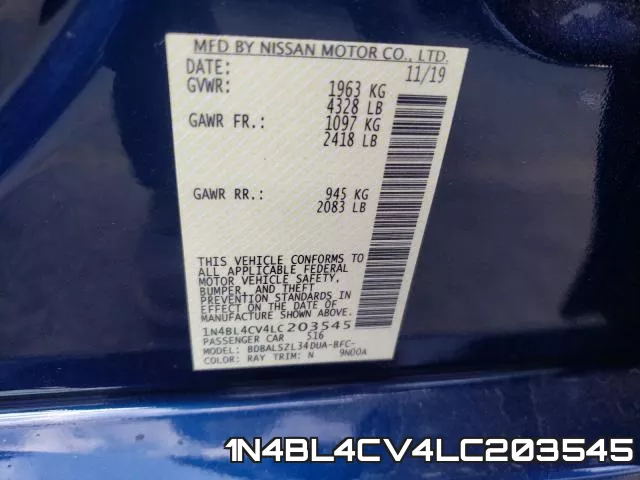 1N4BL4CV4LC203545 фото 2