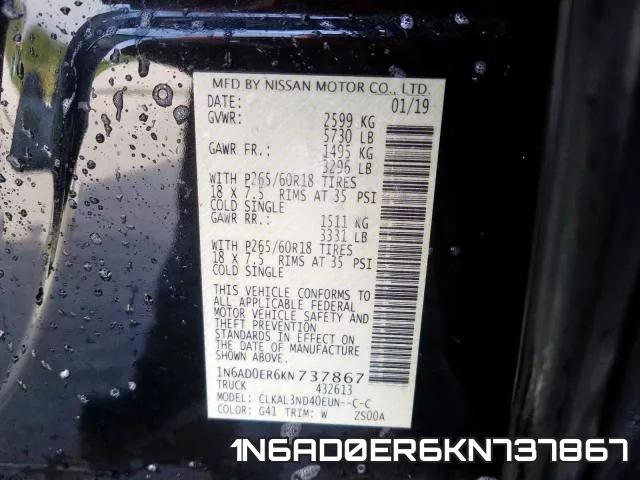 1N6AD0ER6KN737867 фото 2