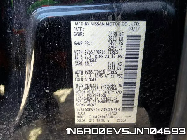 1N6AD0EV5JN704693 фото 2