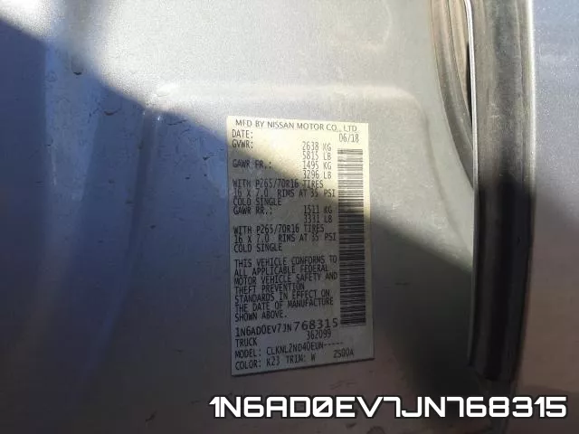 1N6AD0EV7JN768315 фото 2