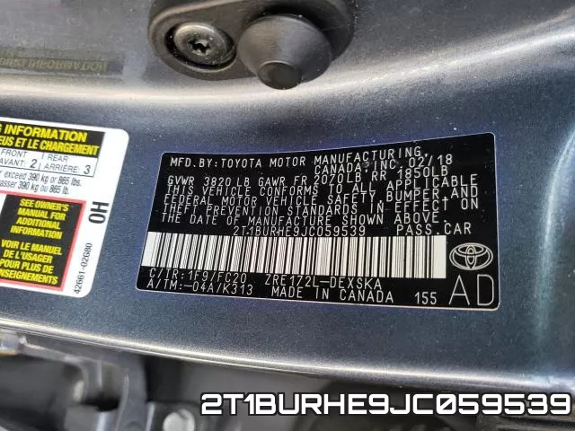 2T1BURHE9JC059539 фото 2