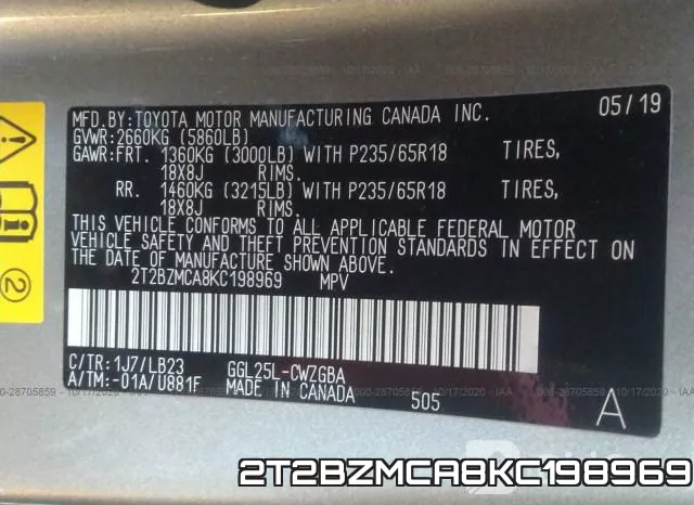 2T2BZMCA8KC198969 фото 10