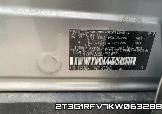 2T3G1RFV7KW063288 фото 2