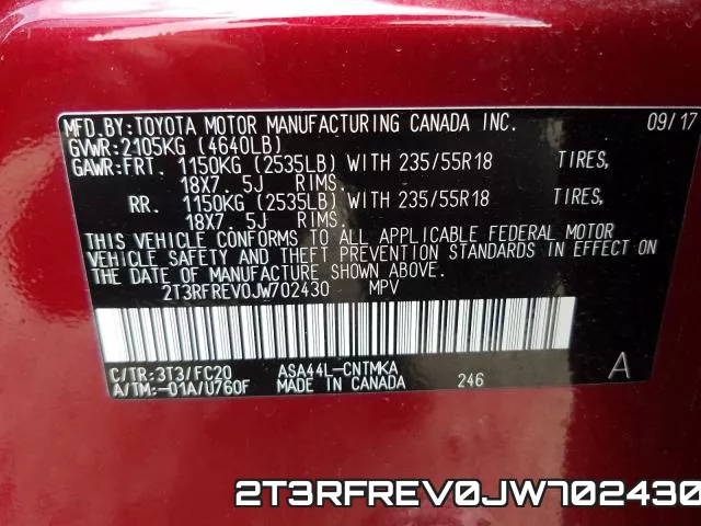 2T3RFREV0JW702430 фото 2