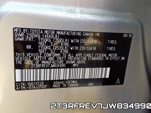 2T3RFREV7JW834990 фото 2