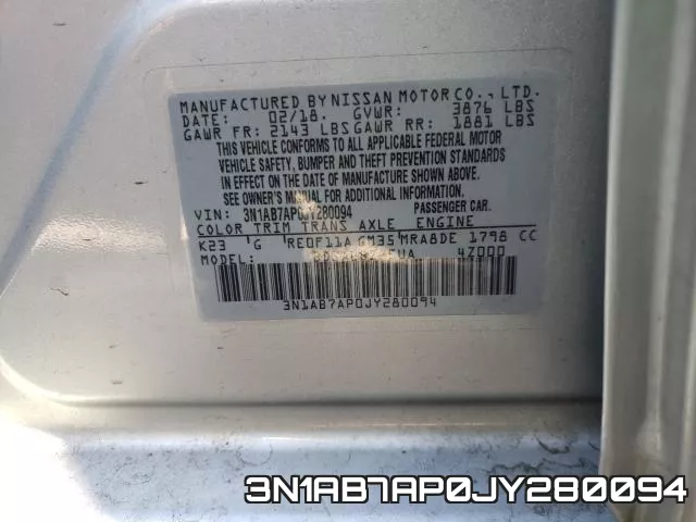 3N1AB7AP0JY280094 фото 2