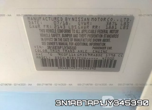 3N1AB7AP1JY345390 фото 10