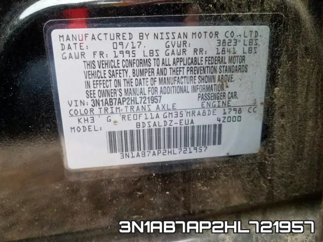 3N1AB7AP2HL721957 фото 2