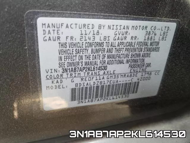 3N1AB7AP2KL614530 фото 2