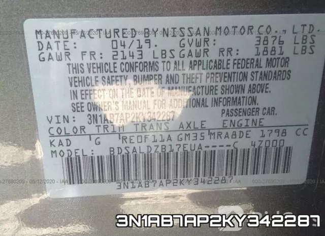 3N1AB7AP2KY342287 фото 9