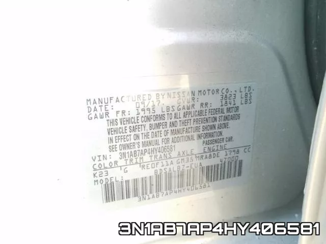3N1AB7AP4HY406581 фото 2