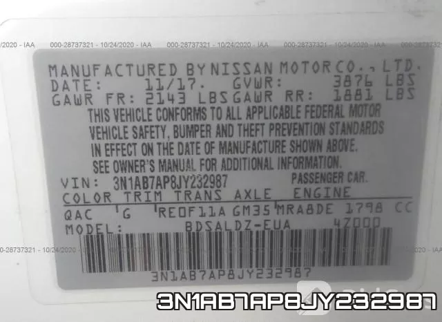 3N1AB7AP8JY232987 фото 8