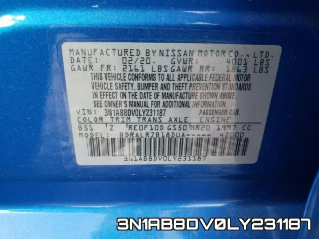 3N1AB8DV0LY231187 фото 2