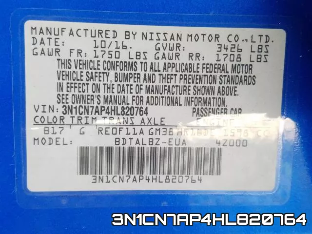 3N1CN7AP4HL820764 фото 2