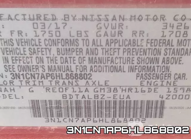 3N1CN7AP6HL868802 фото 10