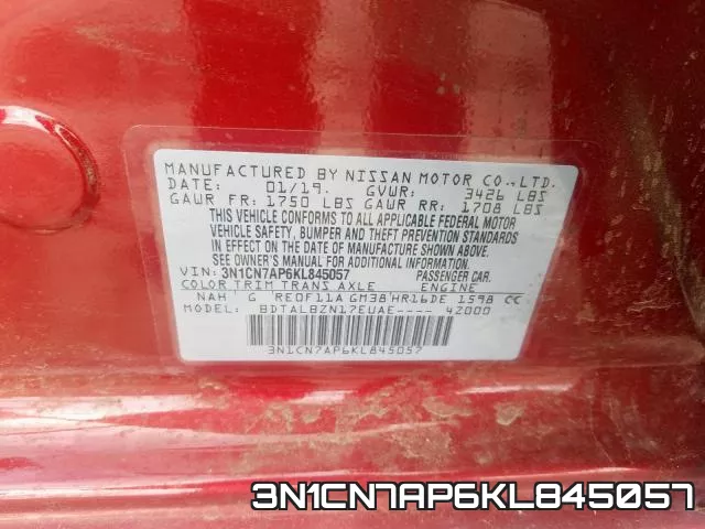 3N1CN7AP6KL845057 фото 2