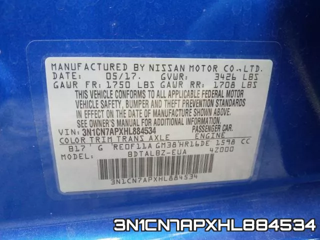 3N1CN7APXHL884534 фото 2