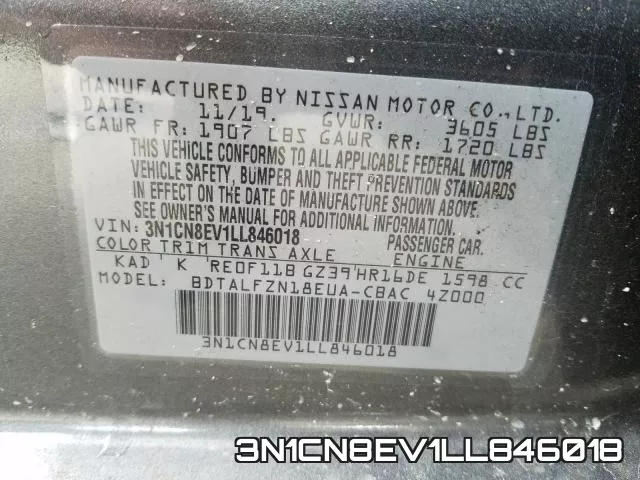 3N1CN8EV1LL846018 фото 2