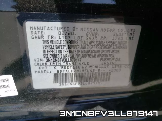 3N1CN8FV3LL879147 фото 2