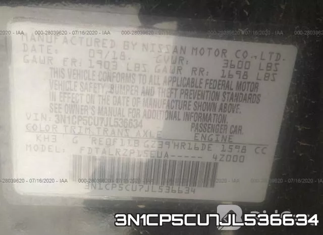 3N1CP5CU7JL536634 фото 10
