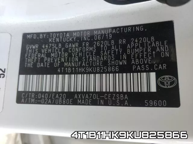 4T1B11HK9KU825866 фото 2