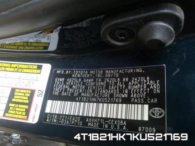 4T1B21HK7KU521769 фото 2