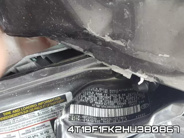 4T1BF1FK2HU380867 фото 2
