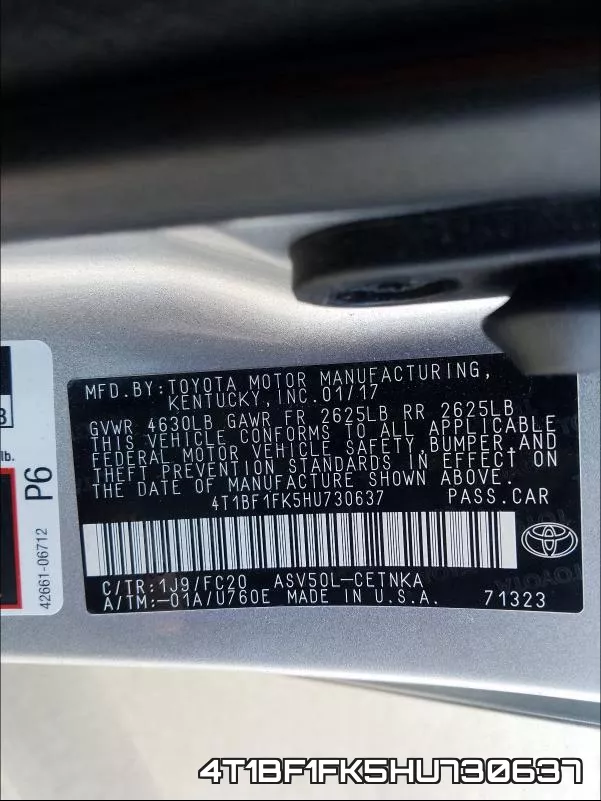 4T1BF1FK5HU730637 фото 2