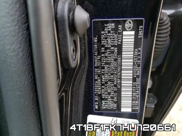 4T1BF1FK7HU720661 фото 2