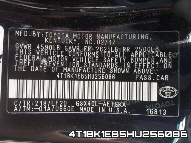 4T1BK1EB5HU256086 фото 2