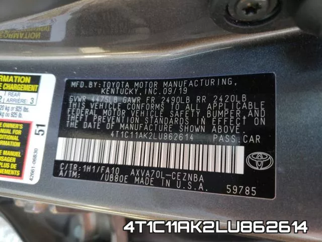 4T1C11AK2LU862614 фото 2