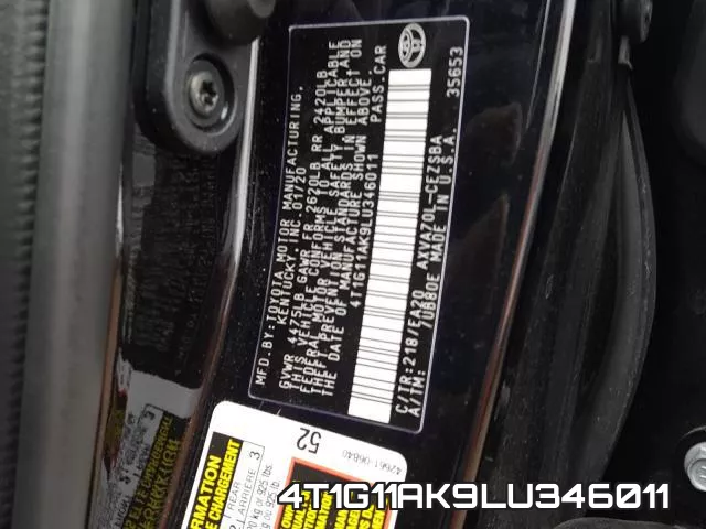 4T1G11AK9LU346011 фото 2