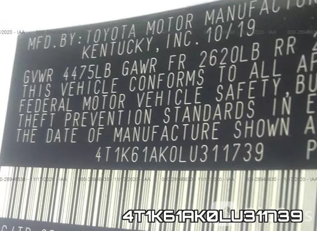 4T1K61AK0LU311739 фото 9