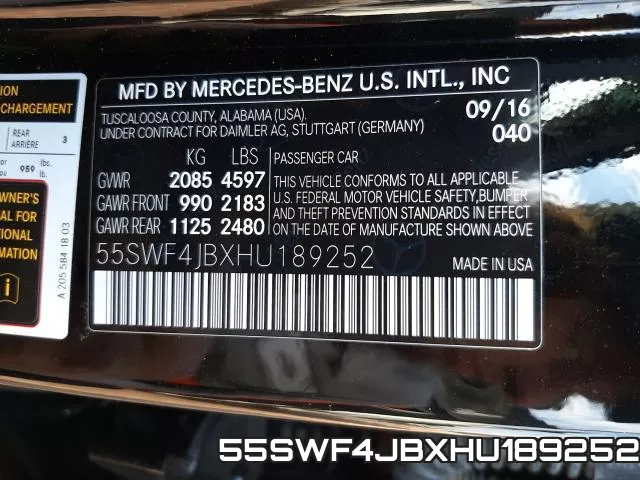 55SWF4JBXHU189252 фото 2
