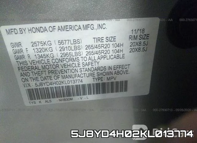 5J8YD4H02KL013774 фото 10