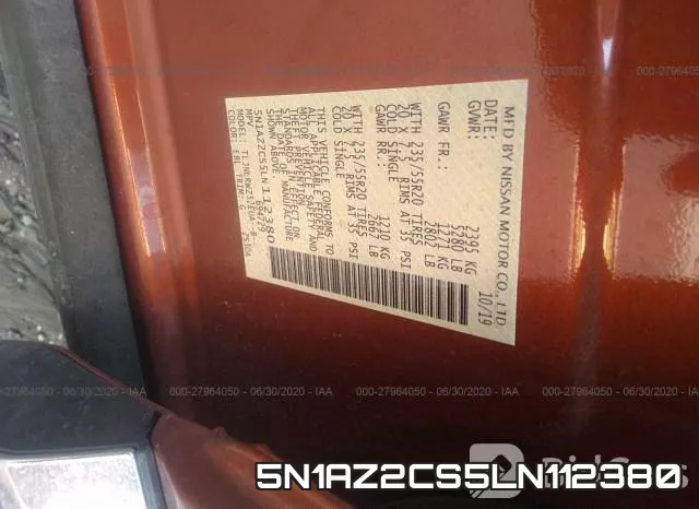 5N1AZ2CS5LN112380 фото 9
