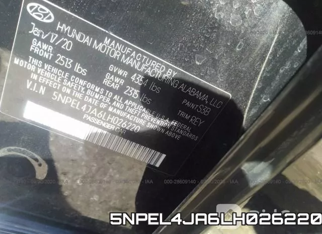 5NPEL4JA6LH026220 фото 10